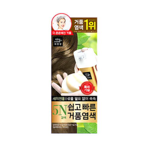 미쟝센 쉽고 빠른 거품 염색 새치전용, 2N(흑색), 3개