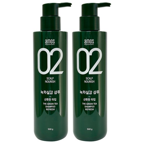 2개)아모스프로페셔널 녹차실감 샴푸500g 산뜻한타입, 2개, 500g