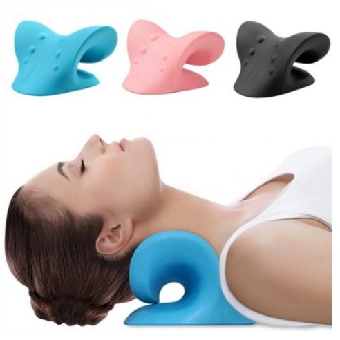 릴렉스 목베게 넥해먹 경추 스트레칭 거북목 일자목 배개, 1.스카이블루, 1개