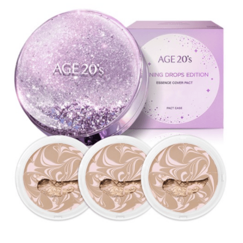 에이지투웨니스 샤이닝드롭 팩트 에디션 케이스 + 리필 12.5g x 3p, 13호(화이트라떼), 1세트