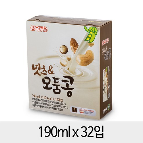 삼육두유 넛츠&모둠콩 190mlx32입 (소비기한 24년11월10일), 단일속성, 32개, 190ml