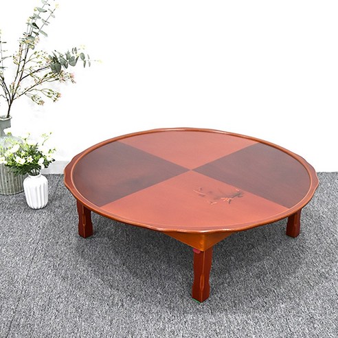 남원춘향공방 원형 대형 밥상 집들이상 접이식 지름 81cm 90cm 105cm, 원형 바둑나비꽃 3.0 지름90cm