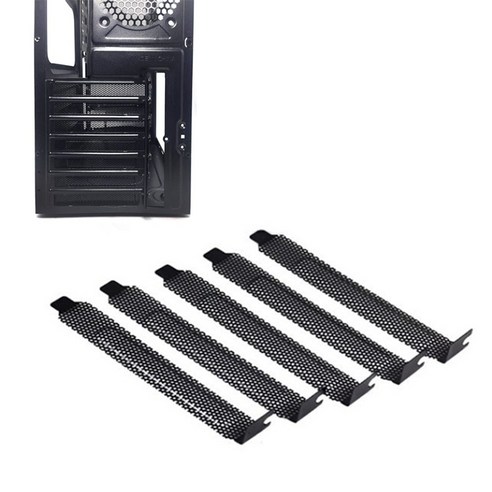 컴퓨터쿨러 12mm PCI 슬롯 커버/PCI 커버 먼지 필터 블랭킹 보드 냉각 팬 환기 PC 컴퓨터 케이스 검정색 5 개