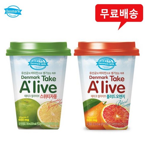 동원 덴마크 테이크 얼라이브250ml 스위티자몽6컵+블러드오렌지6컵 유산균음료, 1개, 250ml