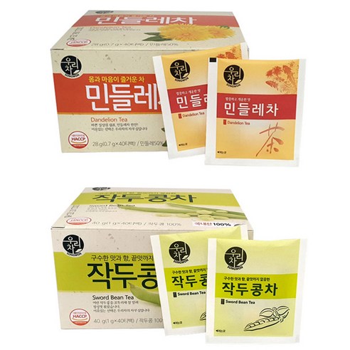 우리차 민들레차 40티백 + 작두콩차, 1세트, 1개