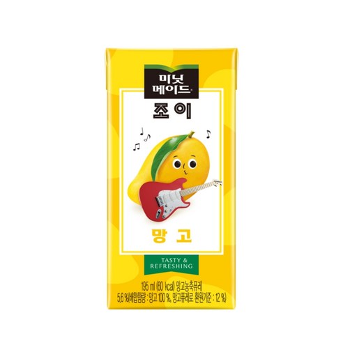 미닛메이드 조이 망고 195ml 32팩 과즙 주스 팩음료, 32개