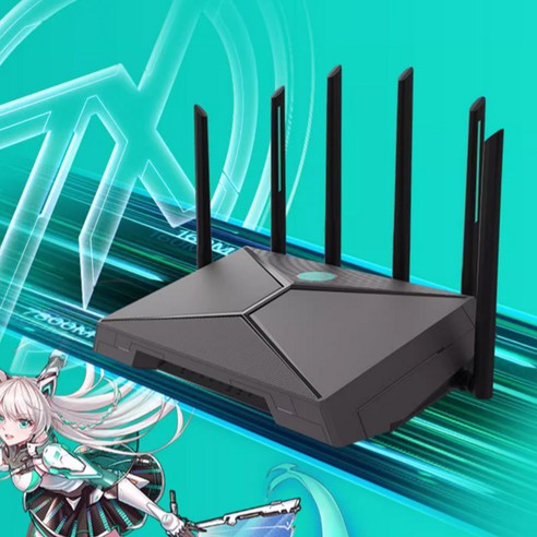에이수스 ASUS 무선 게이밍 라우터 TX-AX6000버전/WiFi6 게임 가속 듀얼 2.5G 포트 6000M 초고속 공유기/상업급 안보 시스템, TX-AX6000버전 블랙, 1개
