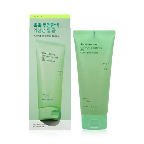 라운드어라운드 클렌징폼 그린티 저자극 약산성 클렌징폼 200ml, 1개