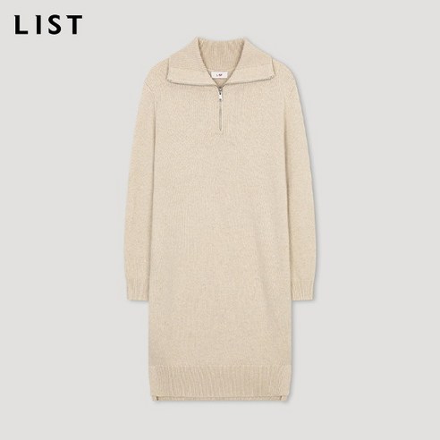 [리스트(LIST)] 울 반집업 니트 원피스_TSKOPN82020_LB