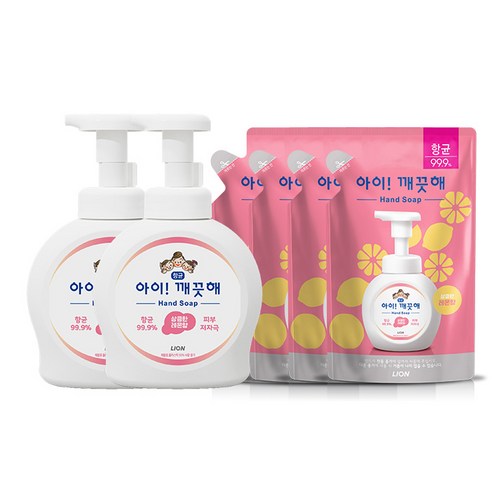 아이깨끗해 레몬 대용량 용기490ml+리필(450mlx2)