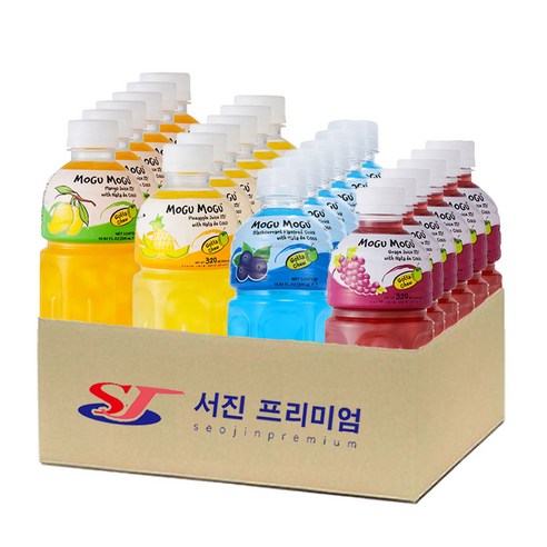 (서진프리미엄) 모구모구 4종혼합(망고+파인애플+블랙커런트+포도) 320mlx24ea, 상세페이지 참조, 24개