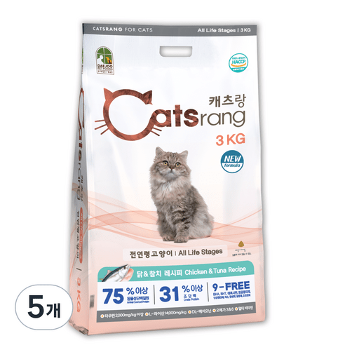 캐츠랑 NEW 전연령 올라이프 고양이 건식사료, 닭+참치, 17kg, 1개