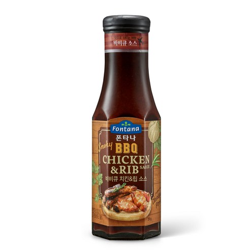 폰타나 스모키 비비큐 치킨 앤 립 소스, 285g, 3개