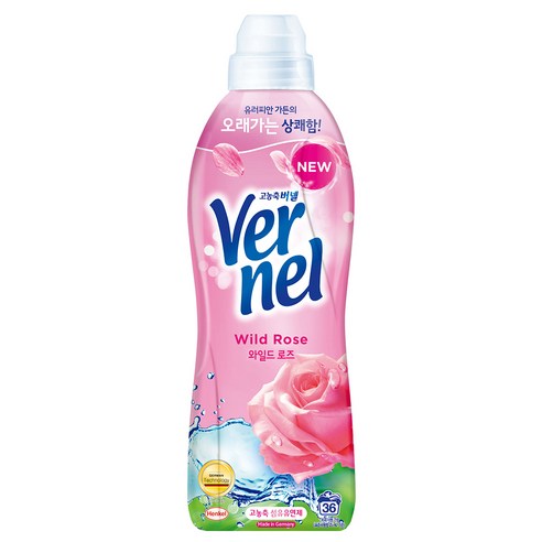 버넬 섬유유연제 와일드 로즈 본품, 3개, 900ml