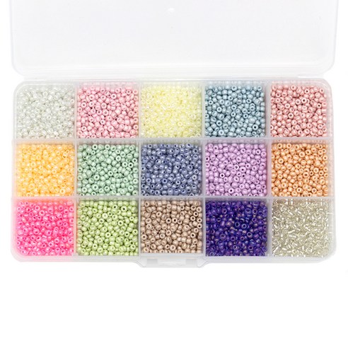 아트니즘 시드비즈 DIY 마스크스트랩 팔찌 반지 만들기 15색 세트 3mm, A타입 투명, 1세트