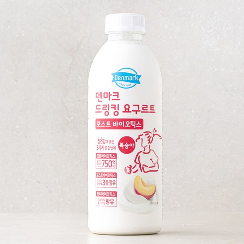 덴마크 드링킹요구르트 포스트바이오틱스 복숭아, 750ml, 1개