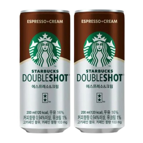 [스타벅스] 더블샷 에스프레소&크림 캔커피, 1개, 200ml