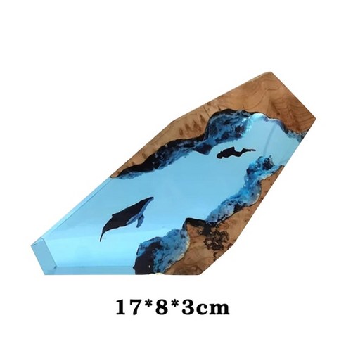 고래 led 조명 에폭시 수지 램프 다이버 상어 야간 깊은 바다 쉬머 램프 6, 큰 높이 17cm, 큰 높이