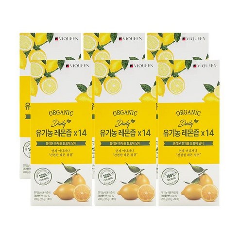 바이퀸 데일리 유기농 레몬즙 20g x 14포 x 6박스, 280g