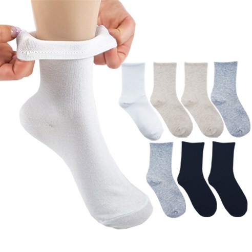 더베이직 여성용 밴드조임 없는 발편한 무압박 중목양말