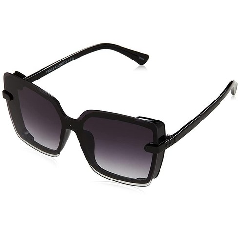빈스카무토 Vince Camuto Vc971 모던 100% 자외선 차단 여성용 사각 쉴드 선글라스 그녀를 위한 고급스러운 선물 141mm 캣아이 블랙 129052