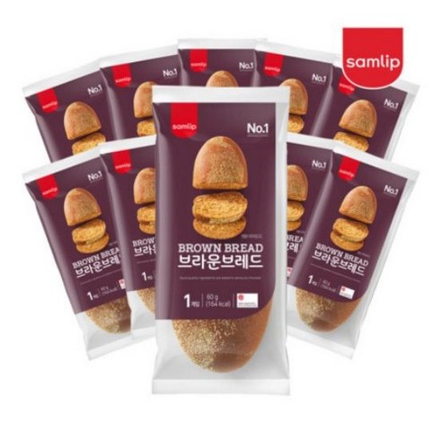 삼립 브라운브레드 60g 부시맨빵 아웃백빵, 20개