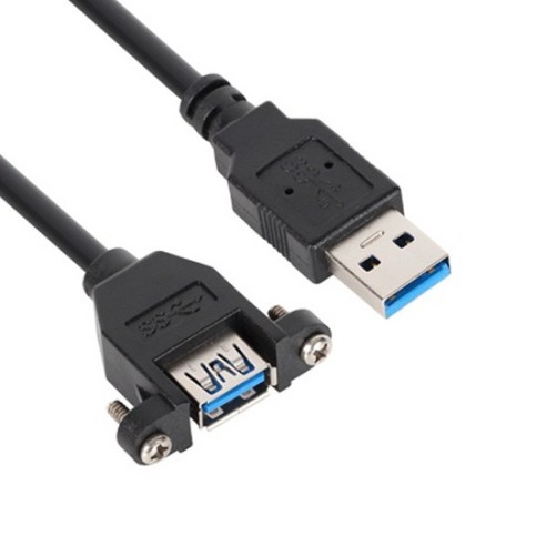 NETmate 넷메이트 NMC-UF303SB USB3.0 연장 AM-AF 판넬형 케이블 0.3m 블랙 케이블-연장케이블, 1개