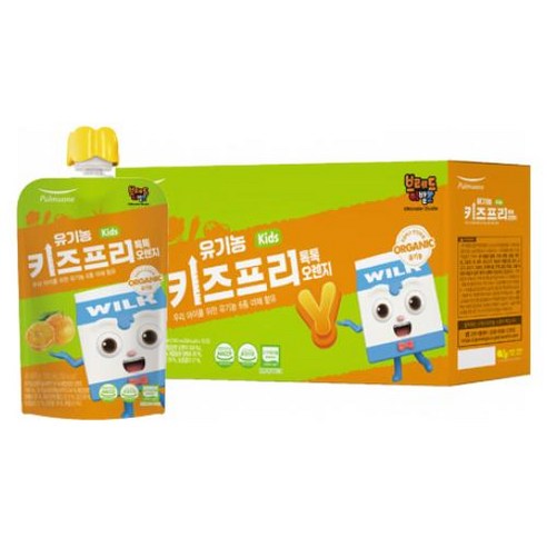 풀무원 유기농 어린이주스 키즈프리 톡톡오렌지, 100ml, 10개