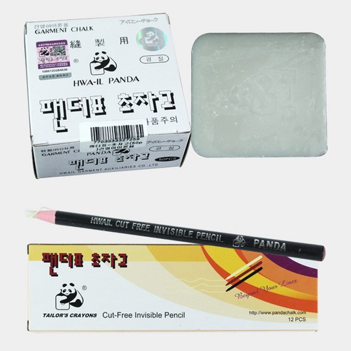 팬더표 초자고 (초크) 건열 아이론용 50p 연필형 12p 다리미 다림질 옷재단 재단사 펜슬형 파라핀, 연필형(12p)