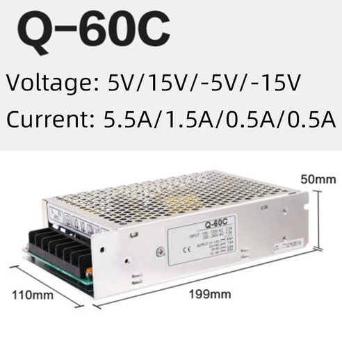 Q-60C 네 그룹 출력 스위칭 전원 5V/15V/-5V/-15V 다 전압 포지티브 및 네거티브 산업용 DC, 한개옵션0