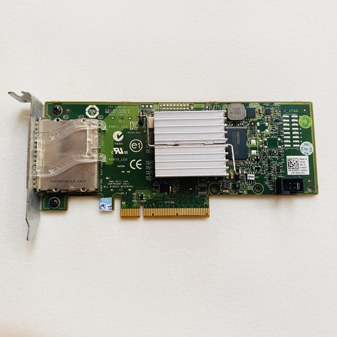 Dell MD3200 MD3220 용 SAI PCIe HBA 2 포트 확장기 컨트롤러 레이드 카드 SFF-8088 12DNW LSI SAS 2008 9200-8E 6 Gb/s, Low profile baffle, 1개