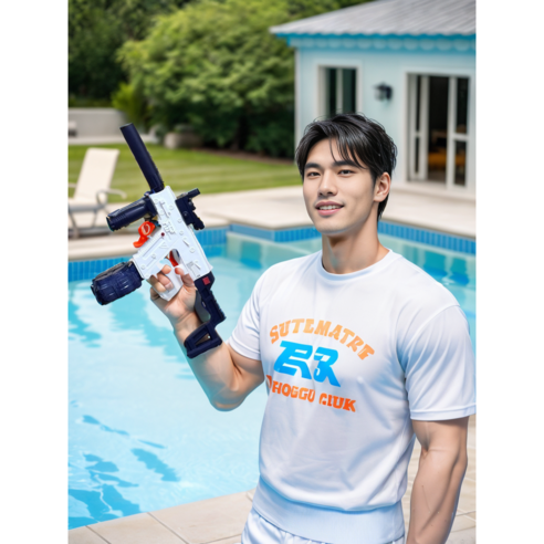 핸디너리 워터밤 전동 물총 충전형 아이스 자동 대용량 물통, 2 bottle, 핑크