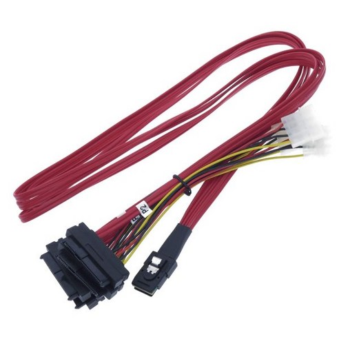 EDIMS 내장 미니 사스 SAS 4i SFF8087 36 핀 대 4X SFF8482 29핀 하드 디스크 케이블LSI Raid Card Red Color 3.3FT용 4핀 전원, 1개