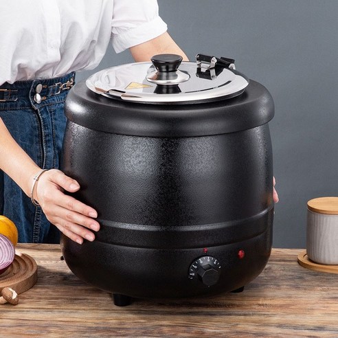 전기 국통 스프 보온통 업소용 식당 곰솥 뷔페 대용량 10L, 10L 실버, 1개