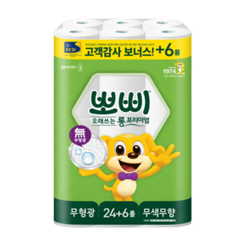 뽀삐 롱 프리미엄 도톰한 2겹 30m 30롤, 1팩, 상세페이지 참조
