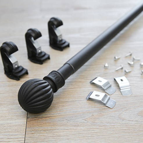 25mm 심플 라운드 커튼봉 화이트 (300~420cm)