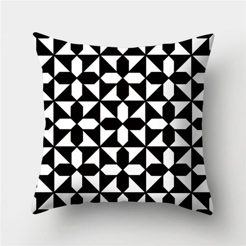 폴리에스터 기하학 프린트 소파 쿠션 베개 커버 45x45cm 부드러운 홈 데코, 47 KAP12392_01 Polyester