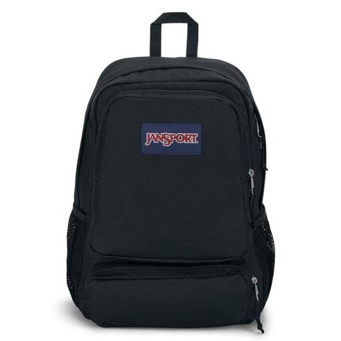 JanSport 더블턴 백팩 - 블랙 블랙. 클래식