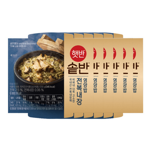 햇반 솥반 전복 내장 영양밥 200g 6입, 6개