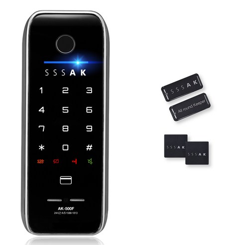에버넷 SSSAK 번호 카드 지문인식 보조키 도어락 AK-500F + 카드키 4p, AK-500F(도어락), 고객직접설치