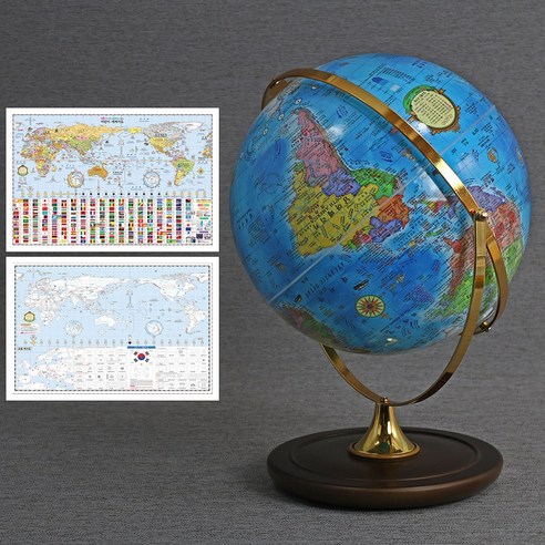 맵소프트 30cm 데스크 원목 지구본 360도 회전 세계시차 학습용, 4번_30cm 엔틱 데스크 원목 지구본 (30-ADW)