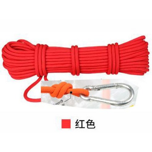 야외 등산 안전 보조 로프 구조 보험 로프 생존 용품 다양한 길이 옵션 Φ5mm 6mmP102, 1) red6mm10m