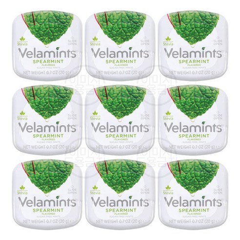 벨라민트 화이트 스피어민트껌 VELAMINTS 무설탕 껌 40g X 2통(낱개포장) / 40g X 8통 1박스 / SUGAR FREE, 2개
