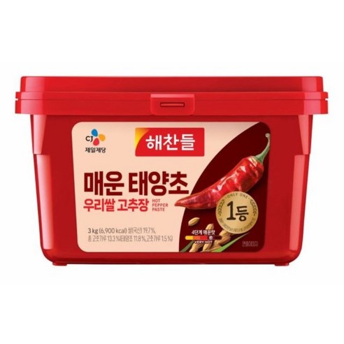 해찬들 우리쌀로만든 매운 태양초고추장, 3kg, 1개