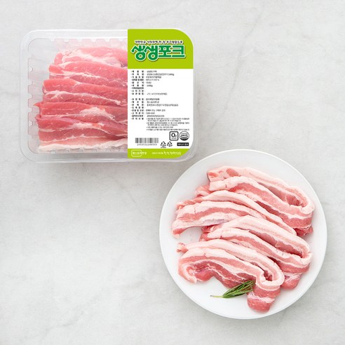 생생포크 한돈 1등급 삼겹살 구이용(냉장), 300g, 1개