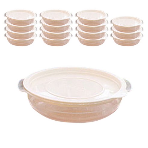 가쯔 심플쿡 냉동밥 전자렌지용기 아이보리 400ml, 16개, 단품