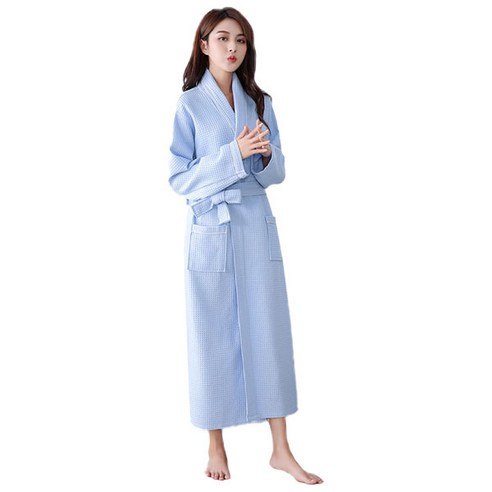 모던 호텔식 사계절 순면 샤워가운 XXL, 네이비, 1개
