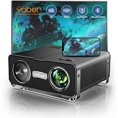 휴대용 미니 빔 프로젝터 미국 야베르 V10 5G 와이파이 블루투스 15000L 풀HD 네이티브 1080P 4K 지원 2023 업그레이드된 4D 4P 키스톤