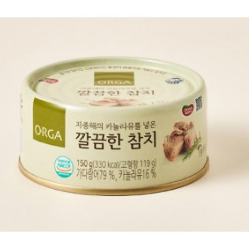 ORGA 지중해의 카놀라유를 넣은 깔끔한 참치, 150g, 10개