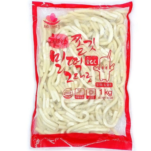 위드쿡 쫄깃 밀떡 그대로 누들 떡볶이, 1kg, 5개